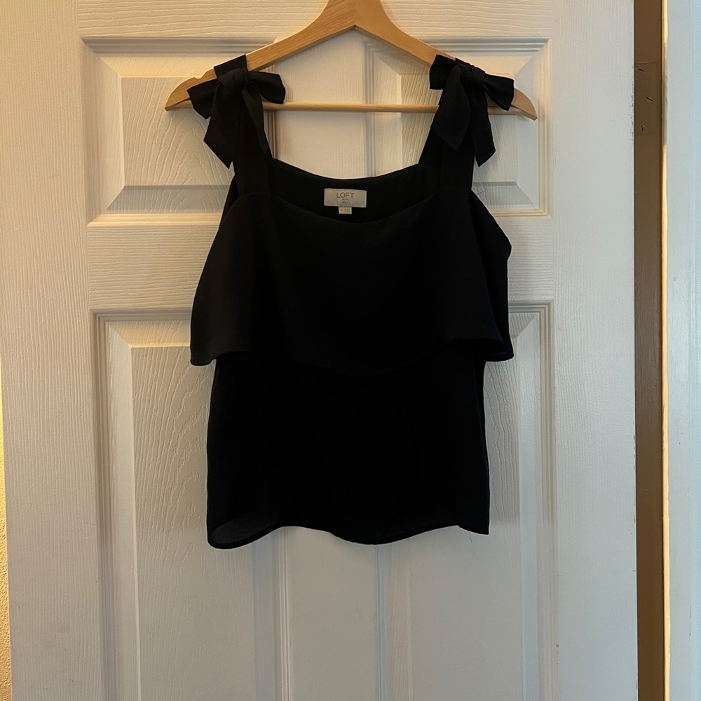 Navy Bow-Tie Strap Top